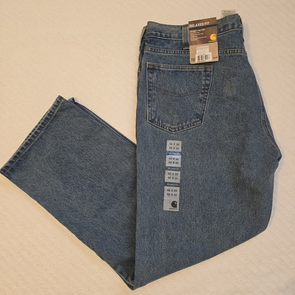 NWT Carhartt Men's Relaxed Fit Jeans Cotton 42x32 - Picture 10 of 10